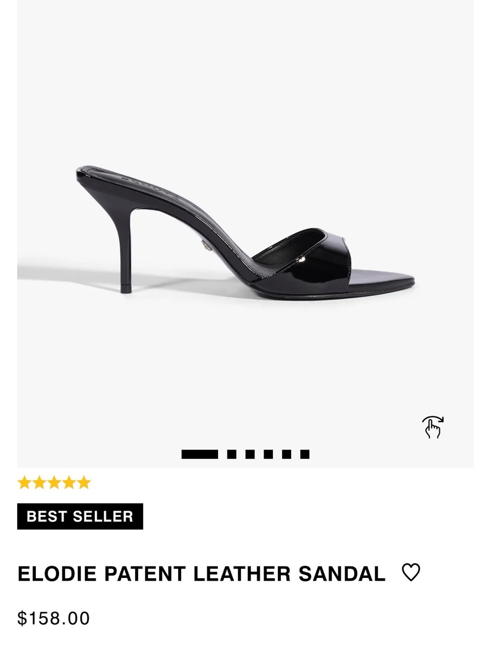 SCHUTZ Elodie Patent Leather Sandal in Black